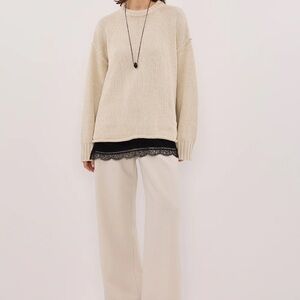 Roy Oversized Longline Knit Jumper - Plaster